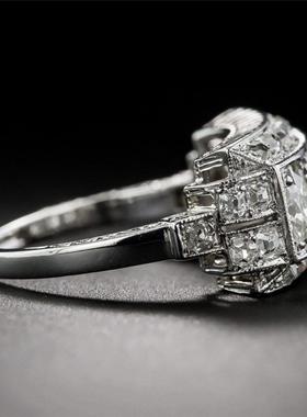 臻荣ebay热卖镶嵌白色锆石戒指