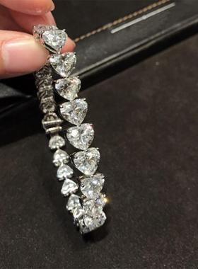 仿莫桑钻爱心手链女ins小众设计