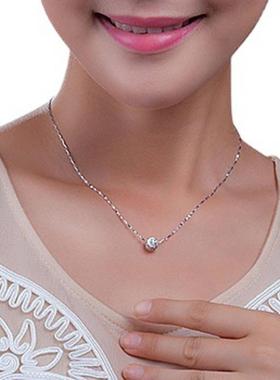 备货节女款锁骨链铜镀银运转珠