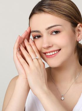 仿真莫桑钻镀pt950铂金爱心形