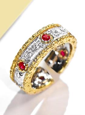 意大利布拉提复古典雅红刚玉戒指