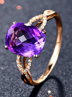 新款高端气质椭圆形深邃紫水晶