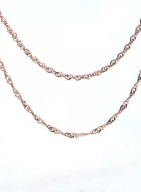 臻荣饰品铜镀银镀玫瑰金水波链