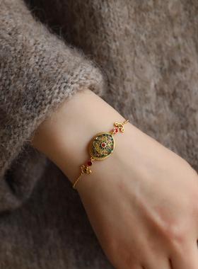 花开宝贵和田玉手链女古法民族风