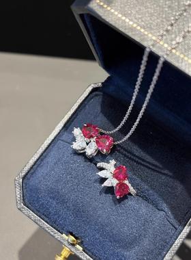 HW花珊珊同款桃心形鸽血红宝石