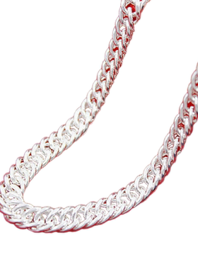 铜镀银马鞭链侧身链条男士项链