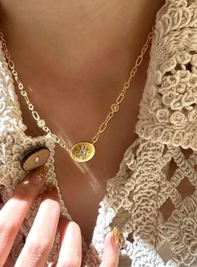法式复古choker小雏菊项链轻奢