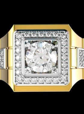 臻荣wish新款仿真莫桑钻手表男士