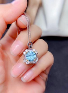 爆款仿天然天空蓝托帕石套装戒指