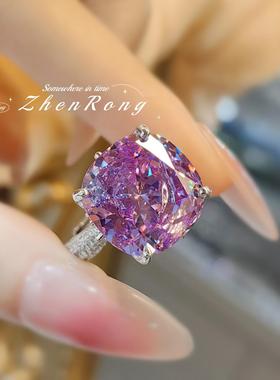 爆款满钻花苞戒指紫锂辉高碳钻
