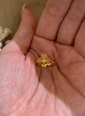 小红书爆款中古法式金色尾戒