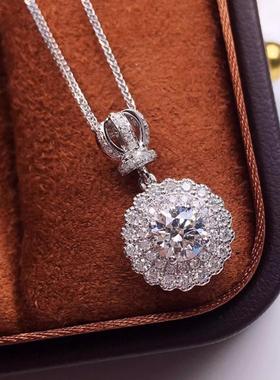 新款璀璨仿莫桑钻石皇冠头吊坠