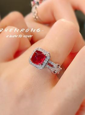 时尚奢华彩宝糖塔戒指高碳钻