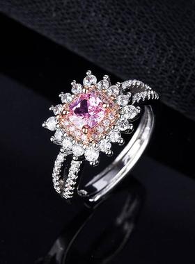 爆款双色电镀pt950仿真彩色锆石