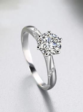 镀pt950铂金仿D级高碳莫桑钻戒指