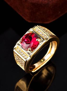 新款镀pt950霸气男士开口戒指