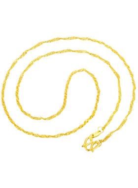 老挝砂金饰品镀黄金水波链锁骨链