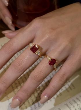 法式复古经典拟真红宝石公主方