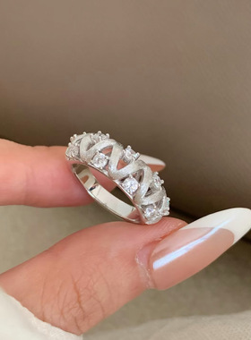 轻奢气质风波浪蕾丝戒指女高级