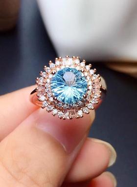 新款奢华满钻镶嵌托帕石烟花切