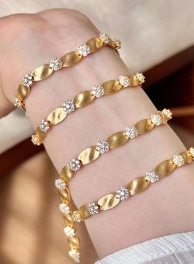 法式复古手工拉丝缎带手链