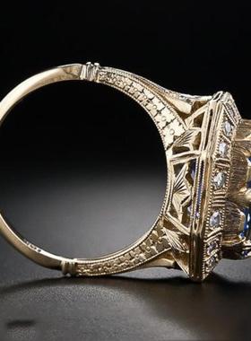 臻荣wish新款蓝色托帕石公主方钻