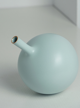 汝窑花器陶瓷插花茶席摆件天青色