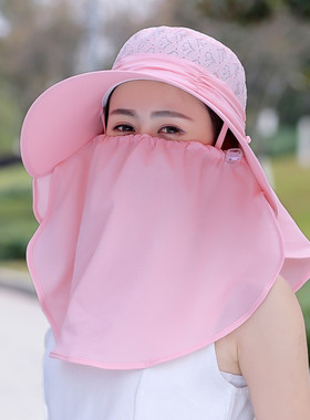 大檐遮阳帽女防晒户外时尚遮脸帽