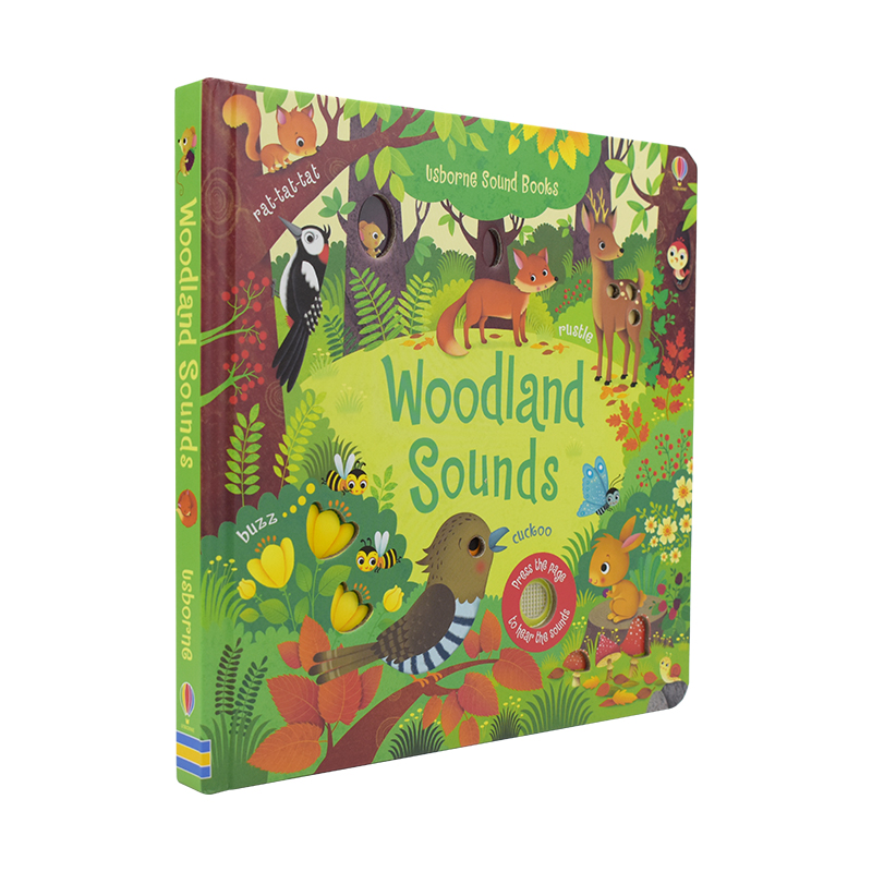 Usborne Sound Books Woodland Sounds 林地之声 幼儿英语故事绘本发声书纸板书 儿童探索互动书籍 英文原版进口图书 - 图0