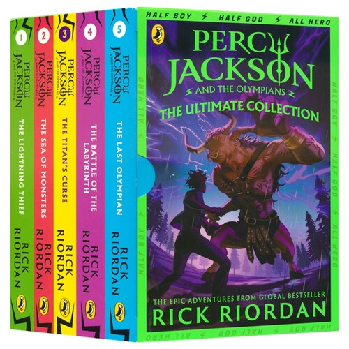 Percy Jackson 波西·杰克逊5册盒装 英文原版章节小说 奥林匹斯英雄 埃及守护神 马格纳斯 Rick Riordan 希腊罗马埃及北欧神话 - 图1