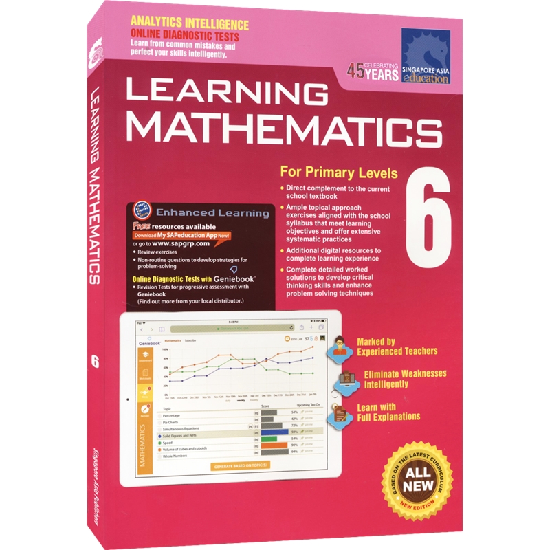 【自营】SAP Learning Mathematics 6 学习数学系列 六年级练习册 Learning maths 英文数学题 新加坡小数学教辅 英文原版进口图书 - 图0