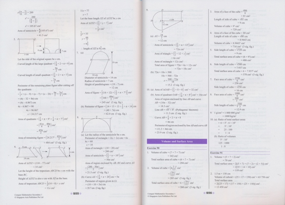 新加坡初中数学1000道题 SAP Conquer Mathematics Secondary 1 新加坡数学初中教辅攻克版 数学1000题 训练数学解题思路 英文原版 - 图3