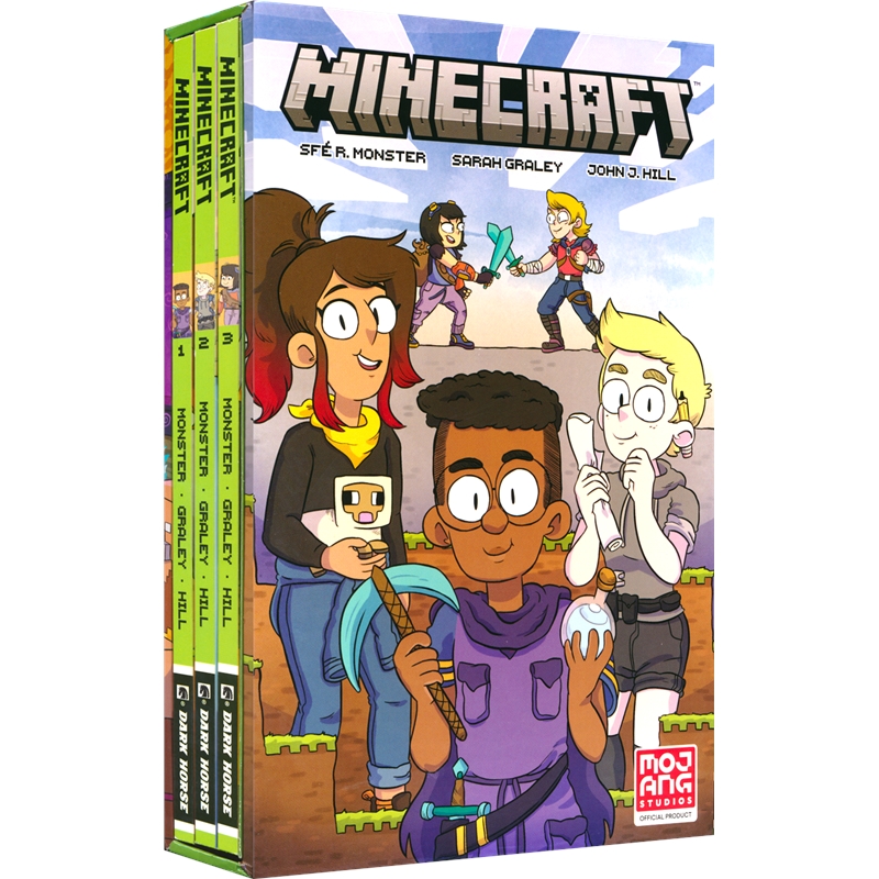 Minecraft Boxed Set Graphic Novels 我的世界 官方漫画书01-03 3册盒装 Minecraft 人气游戏 奇幻冒险 英文原版进口图书 - 图0