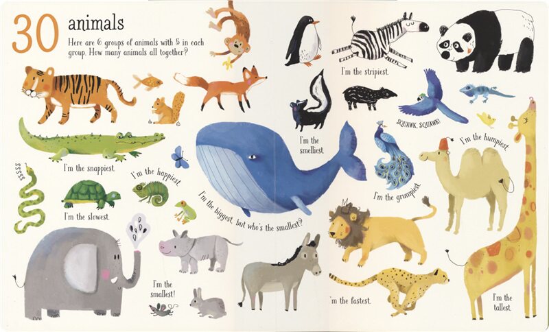 Usborne Count to 100 尤斯伯恩 数到一百 事物认知绘本 儿童英语数学启蒙 精装大开本 亲子读物 英文原版进口图书