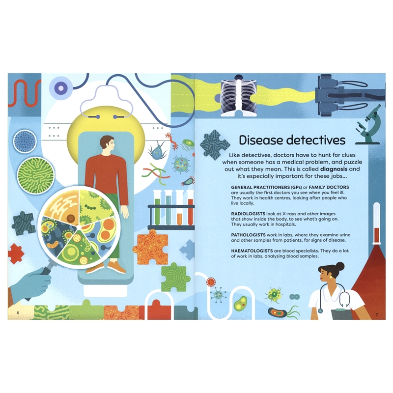 Usborne What Do Doctors Do 尤斯伯恩 职业启蒙 医生是怎样工作的?少儿科普读物 全彩插图 - 图2