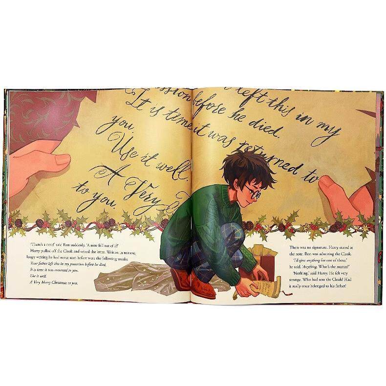 哈利 · 波特 Christmas At Hogwarts 霍格沃茨的神奇圣诞节 精装彩绘版 魔法石官方小说第12章节选 儿童英语读物 JK罗琳 英文原版