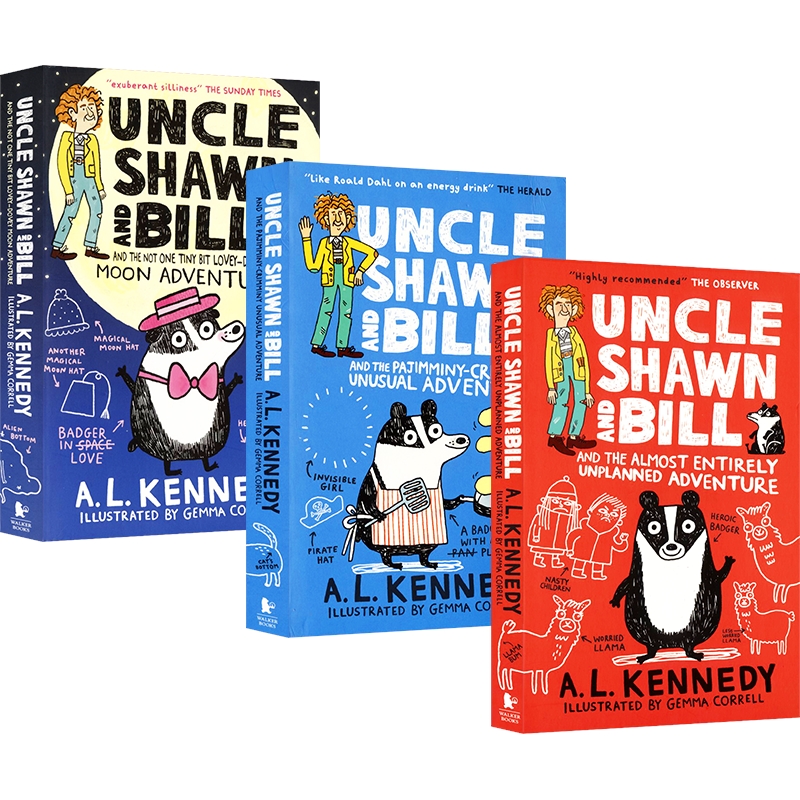 Uncle Shawn And Bill 肖恩叔叔和比尔3册 滑稽荒诞 儿童章节桥梁书 青少年英语课外读物 幽默搞笑 英文原版进口图书 - 图0
