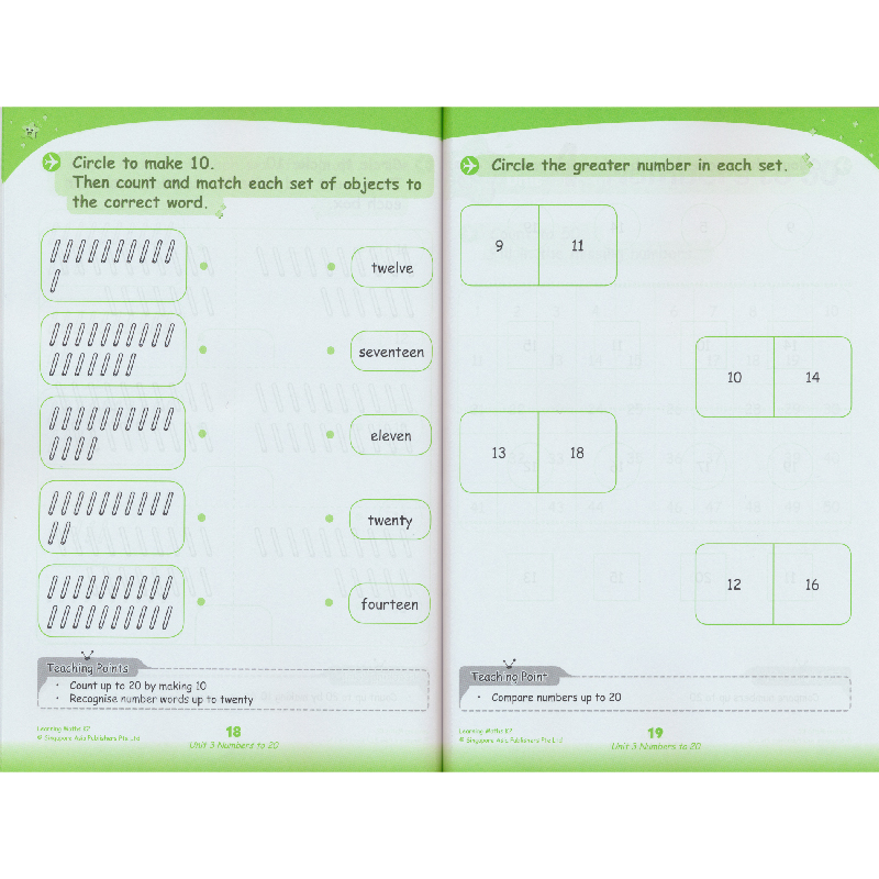 SAP Learning Math N-6 新加坡数学 幼儿园-6年级 小学数学教辅 学习系列英语数学题英文练习册9册套装 英文原版进口图书 - 图2