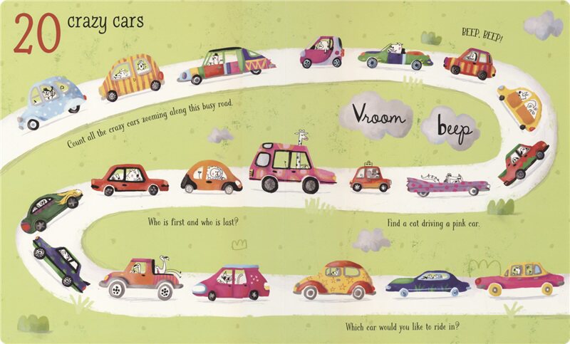 Usborne Count to 100 尤斯伯恩 数到一百 事物认知绘本 儿童英语数学启蒙 精装大开本 亲子读物 英文原版进口图书