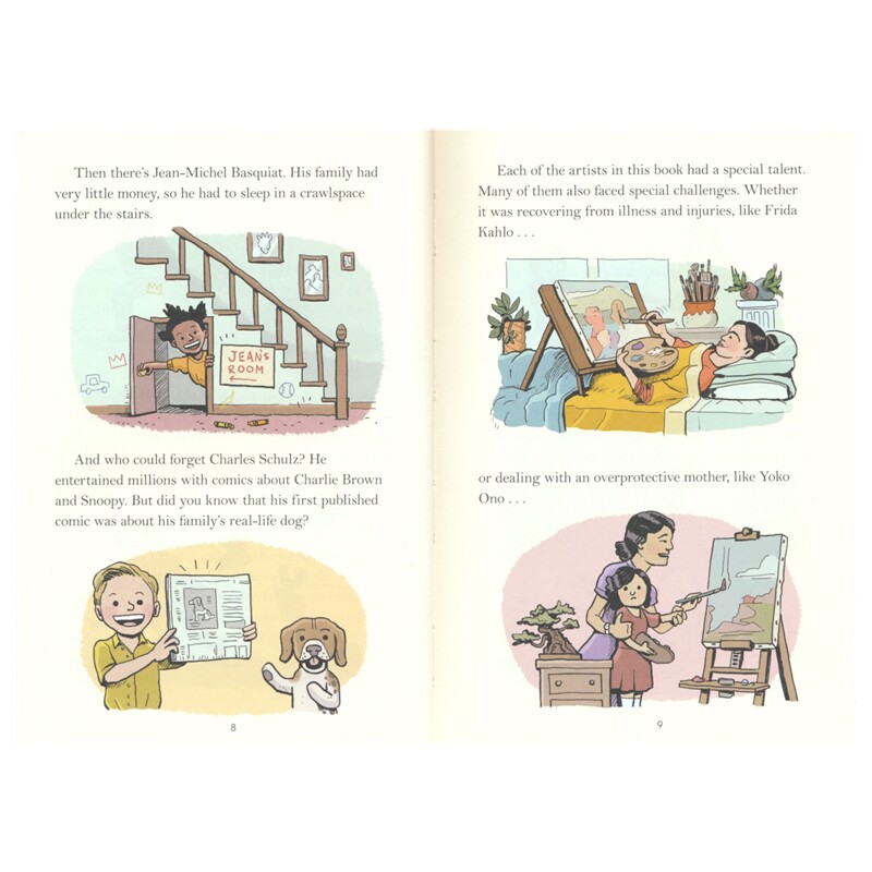 Kid Artists 艺术家童年趣事 精装 David Stabler 弗里达 达芬奇 毕加索 历史百科科普 英语课外读物 英文原版进口儿童图书