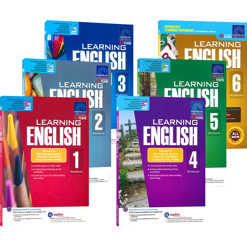 SAP Learning English Workbook 1-6年级 学习系列英语6册练习册 7-12岁 新加坡新亚出版社教辅 英文原版进口 - 图0