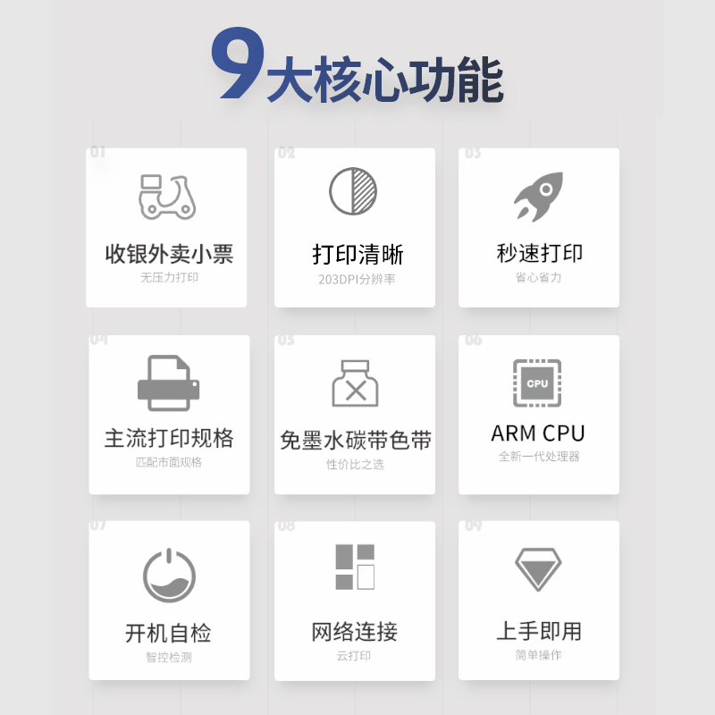 得力582Y自动接单饿了么百度外卖收银WIFI小票机热敏美团外卖打印机超市餐饮农资热敏小型票据打印机 - 图0