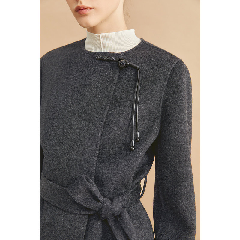 【桑蚕丝+山羊绒】YINER音儿女装冬季时尚羊毛双面毛呢大衣外套,淘宝优惠券,粉丝福利购,淘宝优惠卷