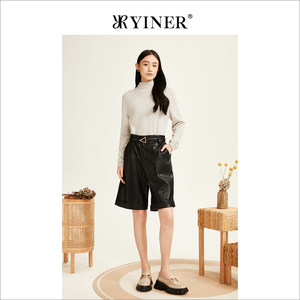 YINER音儿专选女装冬季半高领羊绒羊毛针织衫套头打底衫