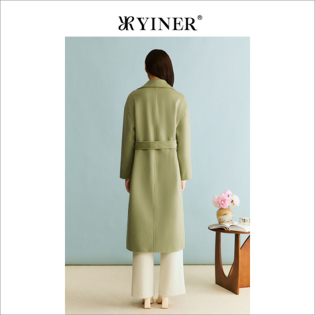 YINER specializes in women's winter long coat double-sided woolen coat