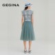 GEGINA ຂອງແມ່ຍິງໃນລະດູໃບໄມ້ປົ່ງແລະສູນການຄ້າໃນລະດູຮ້ອນ, ຄໍ V ພິມເສື້ອ chiffon ສັ້ນ sleeveless