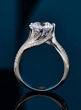 三生三世三排暗钻线条戒指