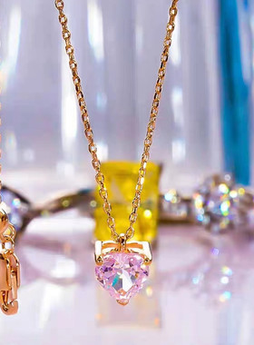 PRINGXY女粉钻爱心三爪锁骨链