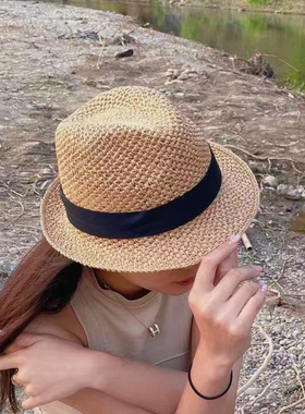 划岩爵士帽户外英伦风女春夏