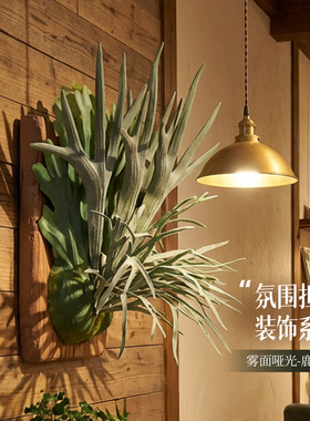 仿真鹿角蕨底座墙上植物挂墙苔藓